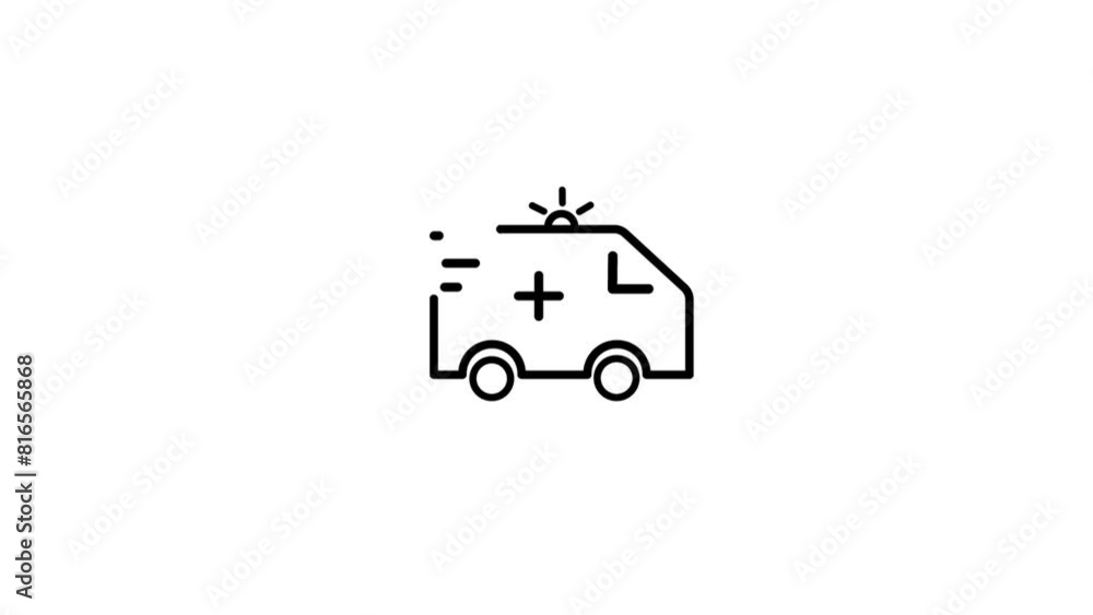 Medicine delivery car icon animation concept video Medicine delivery car icon animation concept video