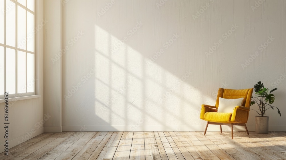 empty wall on nordic living room, AI Generative empty wall on nordic living room, AI Generative