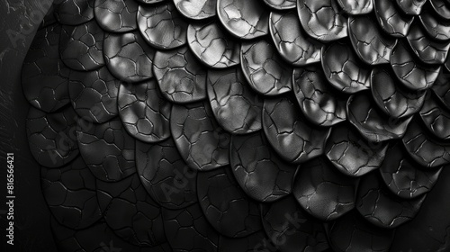 Exotic Snake Design in Black and White with Seamless Leather Scales photo