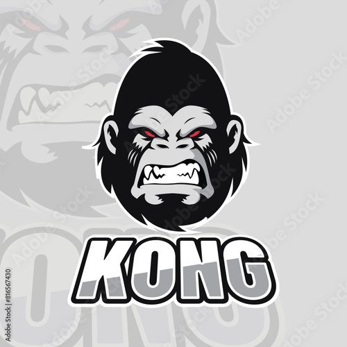 Gorilla Head Mascot Gaming Mascot Logo Illustration