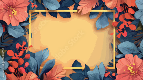 Picture frame over floral background vector illustration