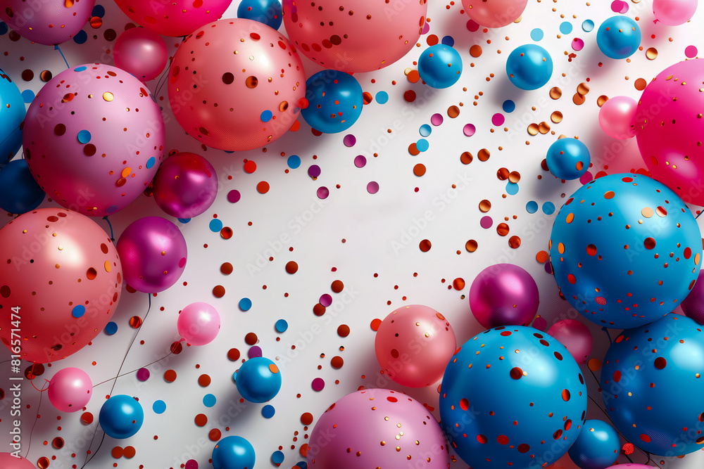 Festival flyer design with balloons and confetti Festival flyer design with balloons and confetti