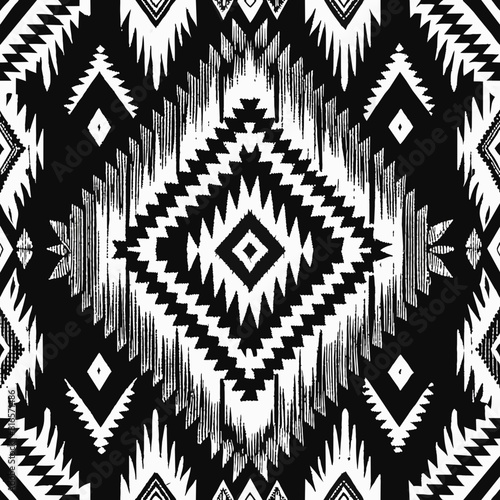 vector modern black brow navajo ikat dot geometric grunge seamless patterns close up Detail weaving thread set