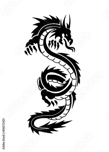 illustration of a dragon standing ready to attack