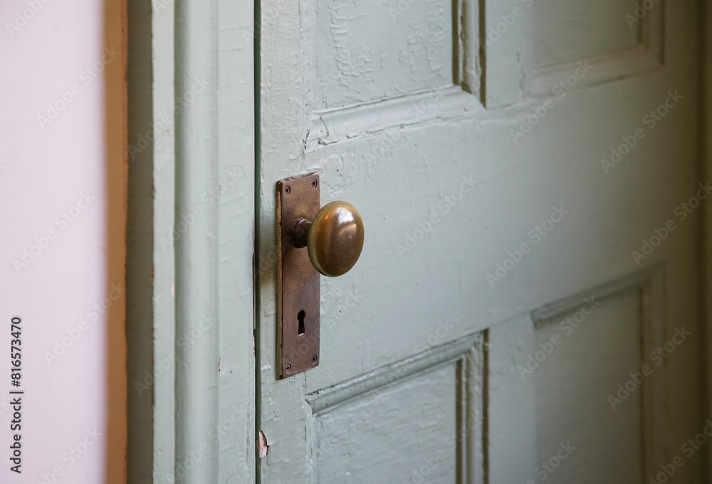 Wooden doors and doorknobs for doorways in rooms Wooden doors and doorknobs for doorways in rooms