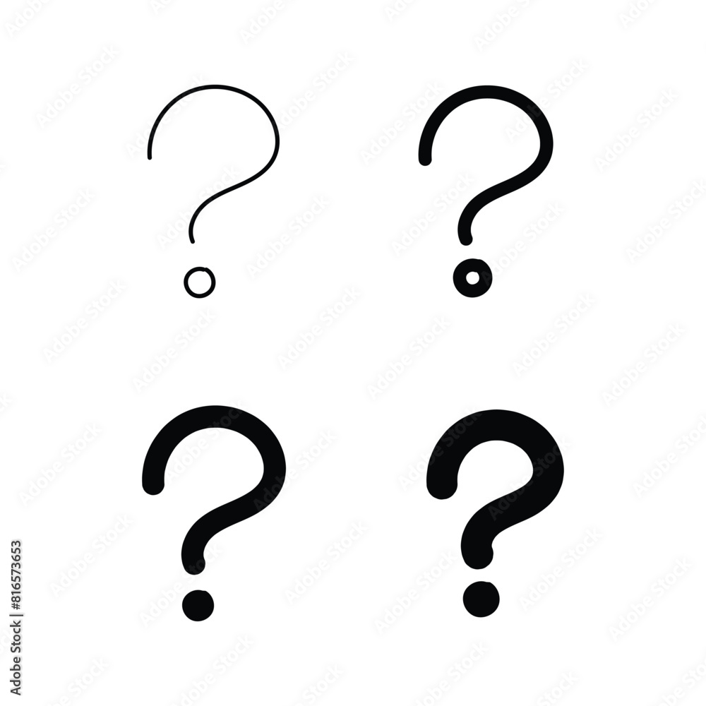 Naklejka premium Question mark icon set vector illustration.