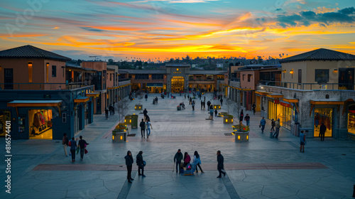 Los Angeles at Dusk with Turkish and Mexican Groups 