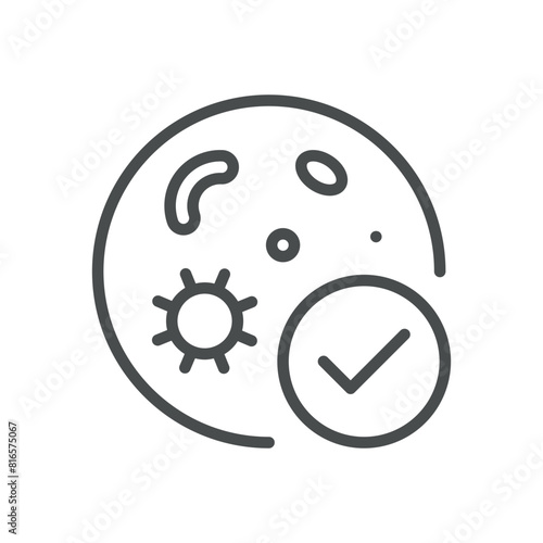 Bacteria Infection Positive Icon. Vector Illustration of Positive Test Result for Bacterial Infection, Representing Presence of Pathogens. Isolated Outline Medical Sign.