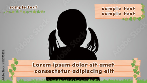 明るいナチュラルカラーの木材のテロップベース　配信素材