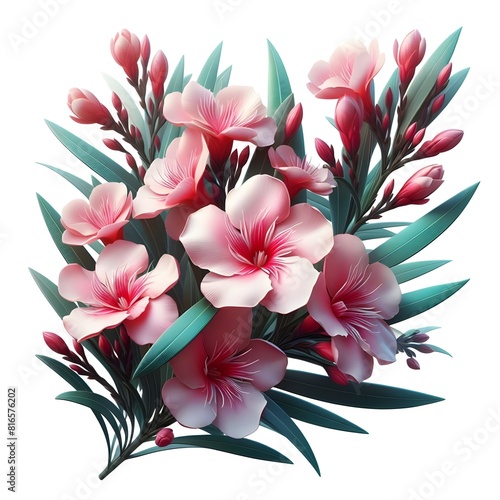 bouquete of pink flowers on white background
 photo