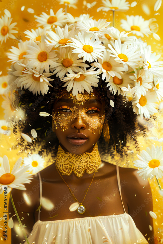 Goddess Daisy Queen with Flower Crown and Royal Regalia
Goddess Daisy Queen with Flower Crown and Royal Regalia