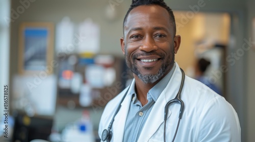Friendly Healthcare Provider in Cozy Examining Room, White Coat, Soft Clinic Lighting,HD