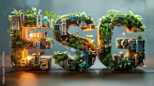 Visualizing a Sustainable and Ethical Future with Dazzling D ESG Scenes photo