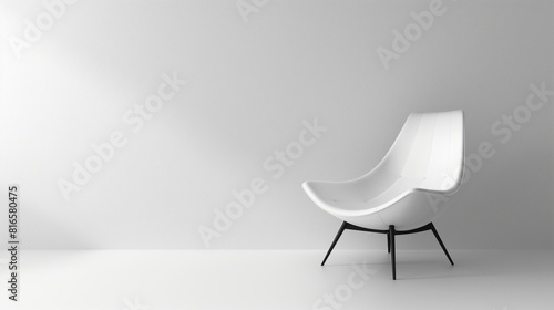 modern chair with clean lines and minimalist design set against a pristine white background