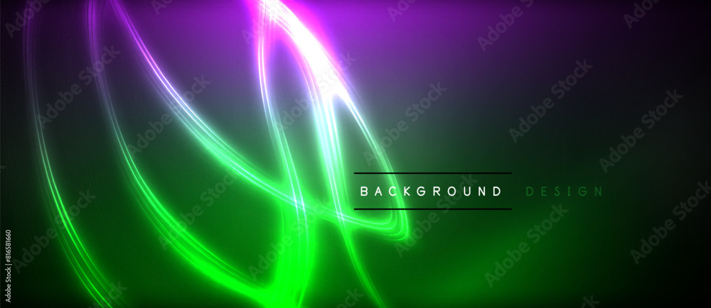 Neon glowing circle rays, light round lines in the dark, planet style neon wave lines. Energetic electric concept design for wallpaper, banner, background Neon glowing circle rays, light round lines in the dark, planet style neon wave lines. Energetic electric concept design for wallpaper, banner, background