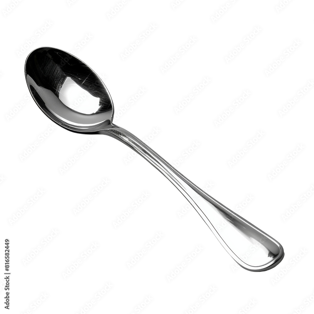 Shiny Silver Teaspoon on Isolated Background. Shiny Silver Teaspoon on Isolated Background.