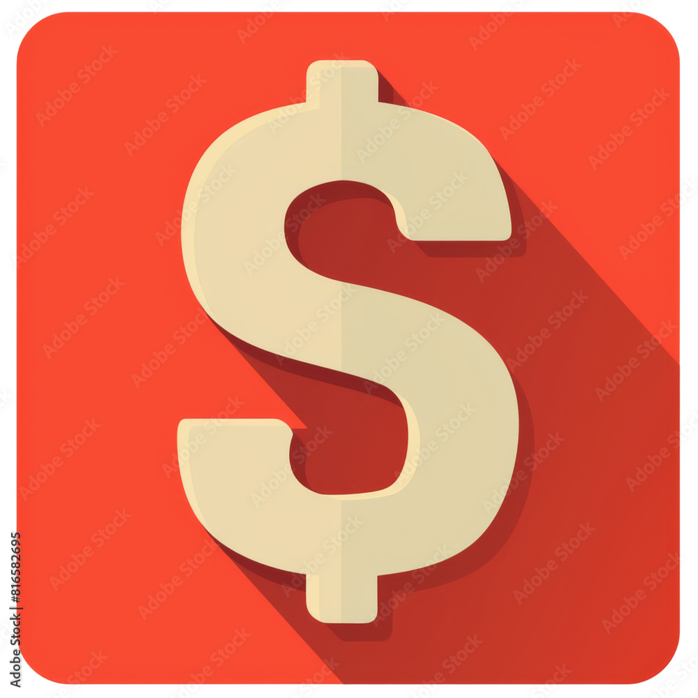 Cartoon Style Dollar Sign on Red Background
Cartoon Style Dollar Sign on Red Background