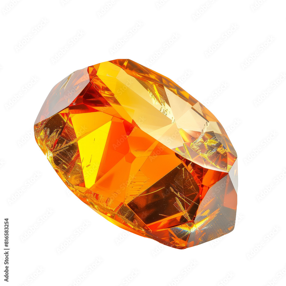 Sparkling Topaz Gemstone on Isolated White Background. Sparkling Topaz Gemstone on Isolated White Background.