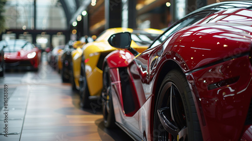 Luxury expensive sports cars stand in a car showroom © Ruslan