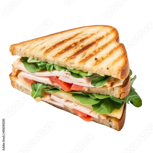Delicious Turkey Panini Sandwich with Fresh Ingredients.
