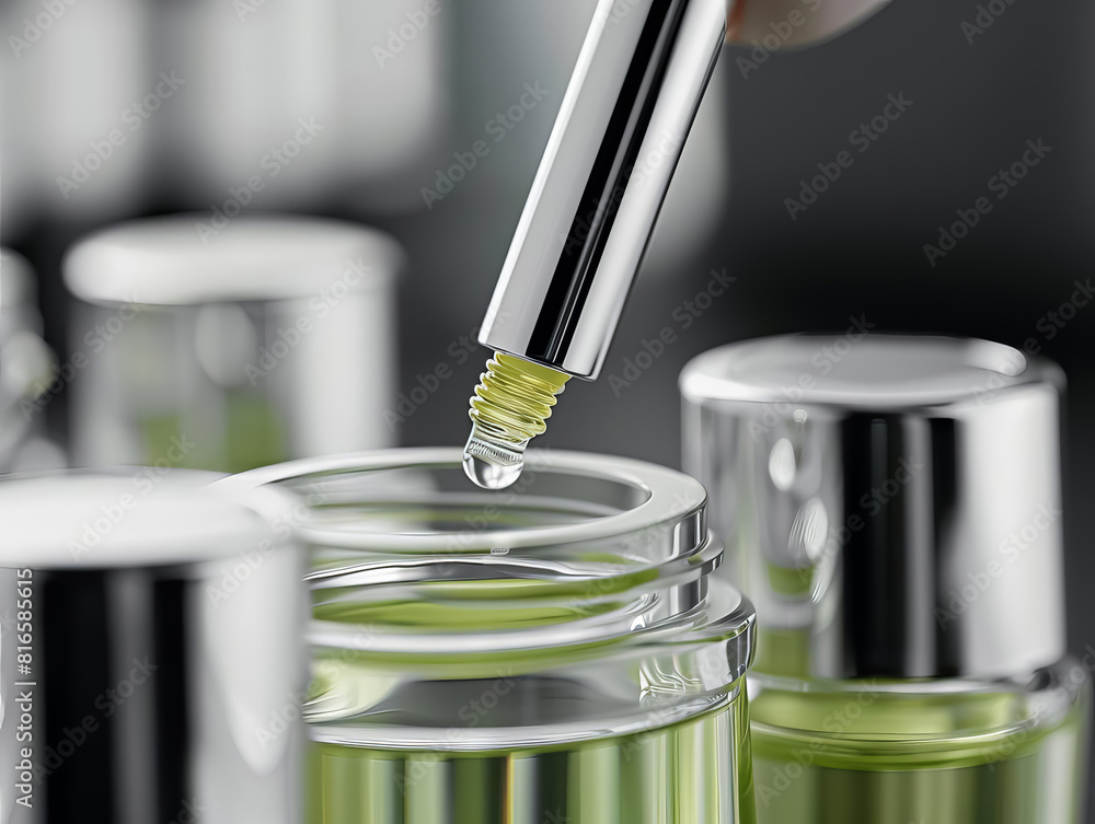Close-up of nail hardener serum with focus on the brush applicator, showcasing the product's precision and quality Close-up of nail hardener serum with focus on the brush applicator, showcasing the product's precision and quality