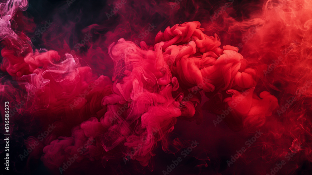Intense Red Smoke Swirls in Moody Atmosphere Intense Red Smoke Swirls in Moody Atmosphere