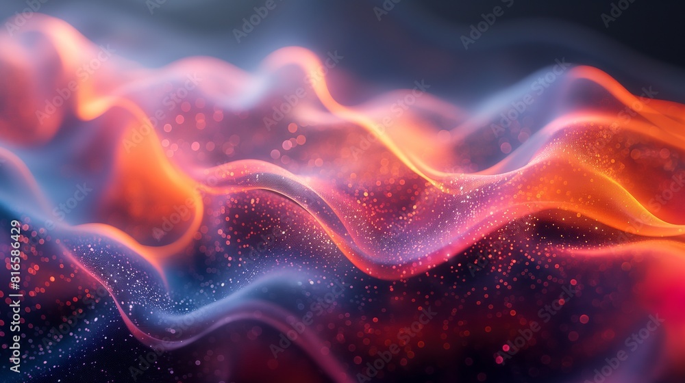Abstract Glowing Waves with Particles Background Abstract Glowing Waves with Particles Background