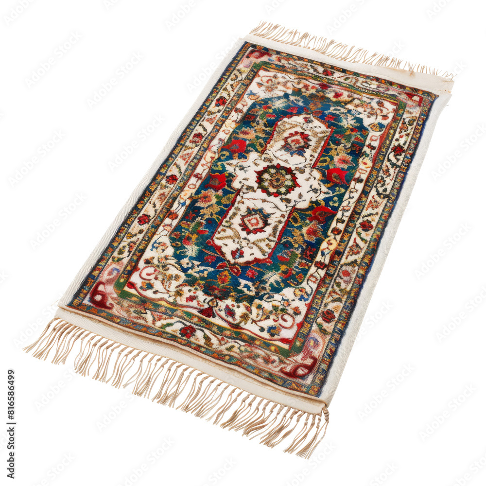 Intricate Eid Prayer Mat on Stark White Background, Isolated without Background Intricate Eid Prayer Mat on Stark White Background, Isolated without Background