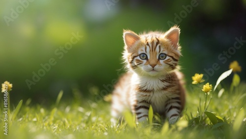 cat in the grass Generated Ai 