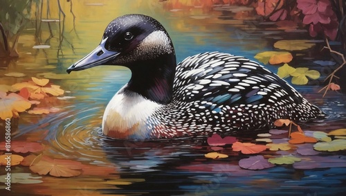 duck on a lake Generated Ai 