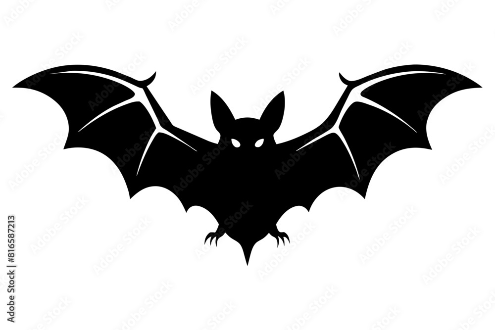 Bat, side view, silhouette black color Bat, side view, silhouette black color