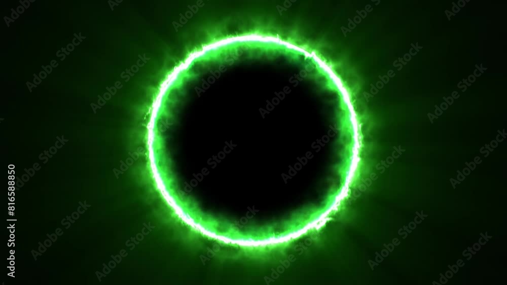 green black gradient background motion animation. circle , text space. cybertech, technological neon fire