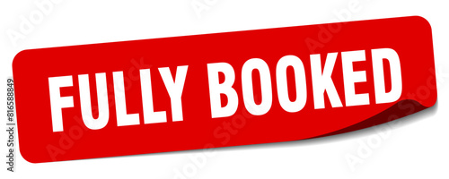 fully booked sticker. fully booked label