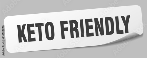 keto friendly sticker. keto friendly label