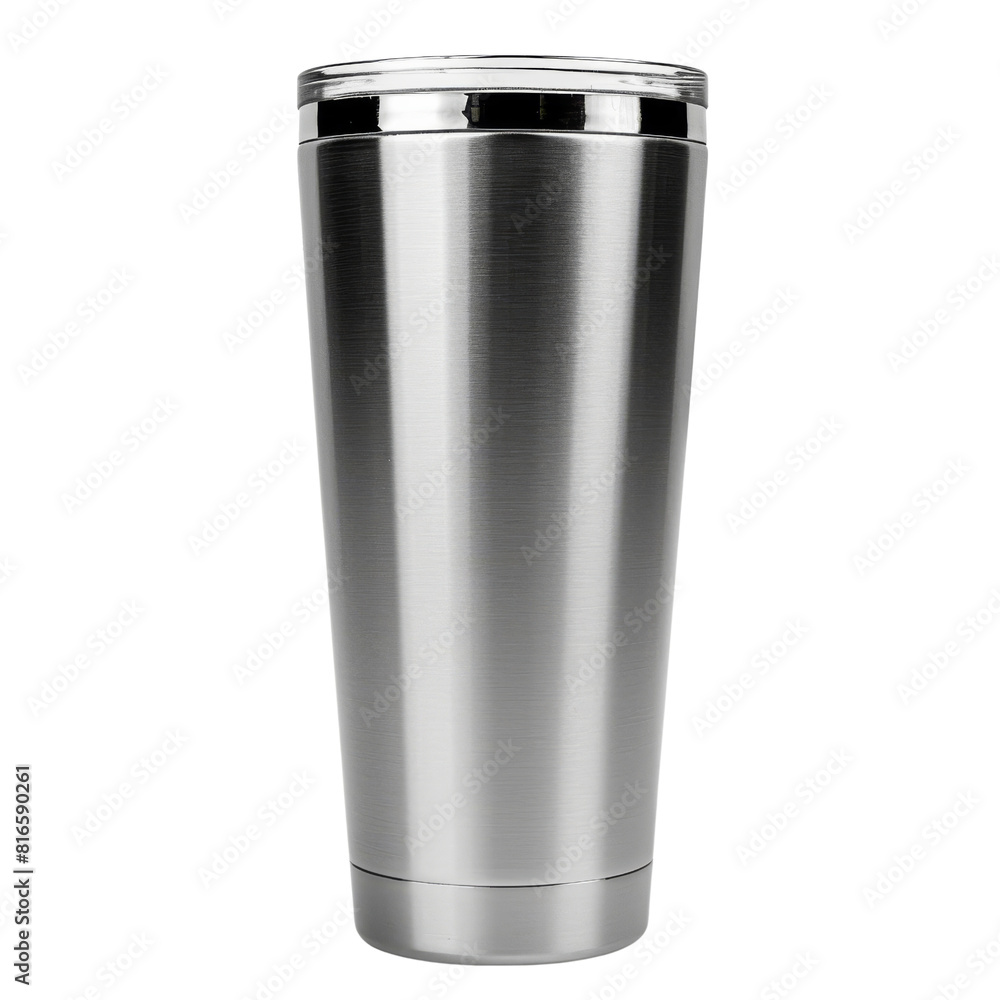Shiny Stainless Steel Tumbler with Sleek Design Isolated without Background Shiny Stainless Steel Tumbler with Sleek Design Isolated without Background
