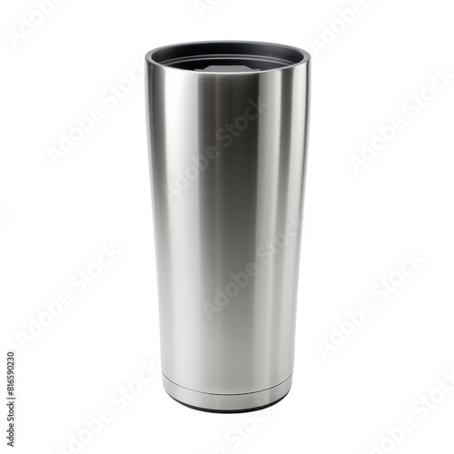 Stainless Steel Tumbler with Clean White Background, Isolated without Background