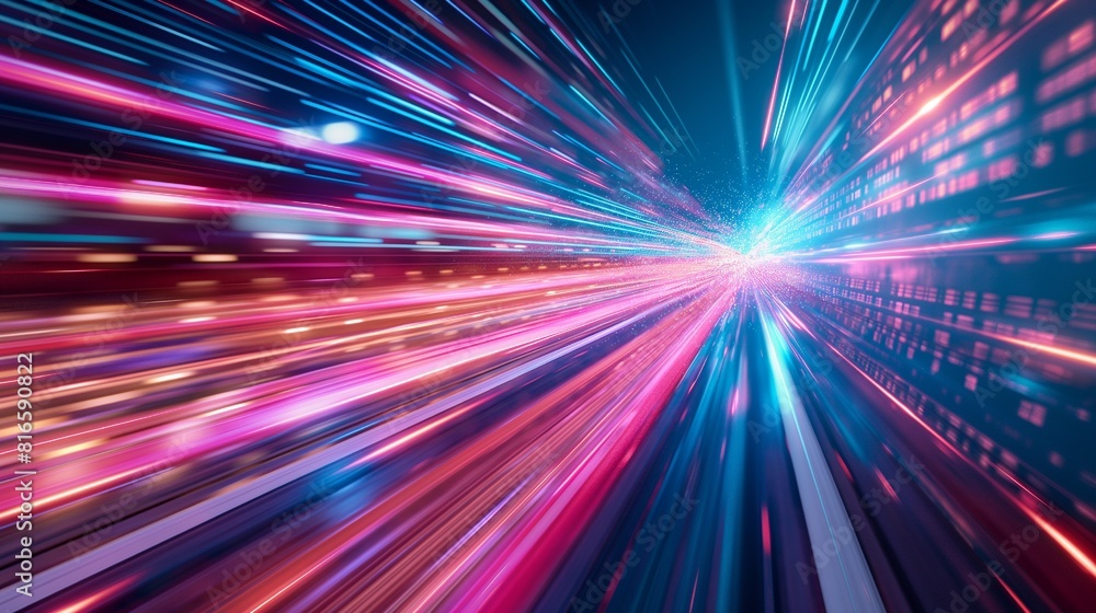 Abstract technology background of high-speed global data transfer, ultra-fast broadband and connection, digital cyber-tech motion Abstract technology background of high-speed global data transfer, ultra-fast broadband and connection, digital cyber-tech motion