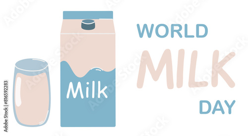 World milk day poster, world milk day june 1st, Vector Illustration EPS10