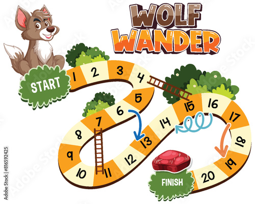 A fun wolf-themed board game journey