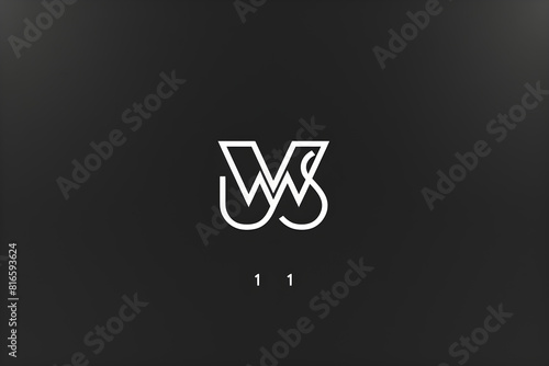 Modern, Sleek, and Minimalistic WS Initial Logo Design in Black and White Contrast