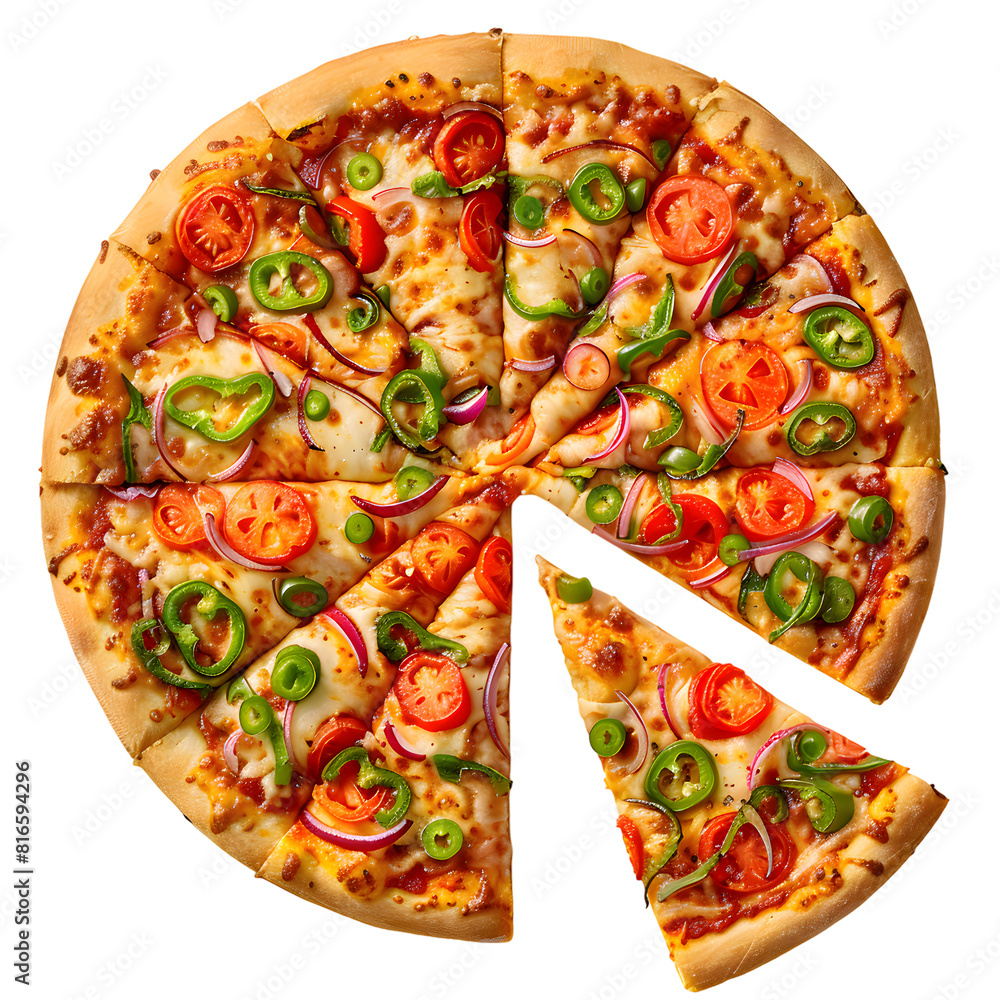 Top view Italian pizza isolated on transparent background Top view Italian pizza isolated on transparent background