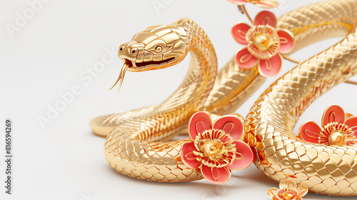 Chinese new year gold snake 