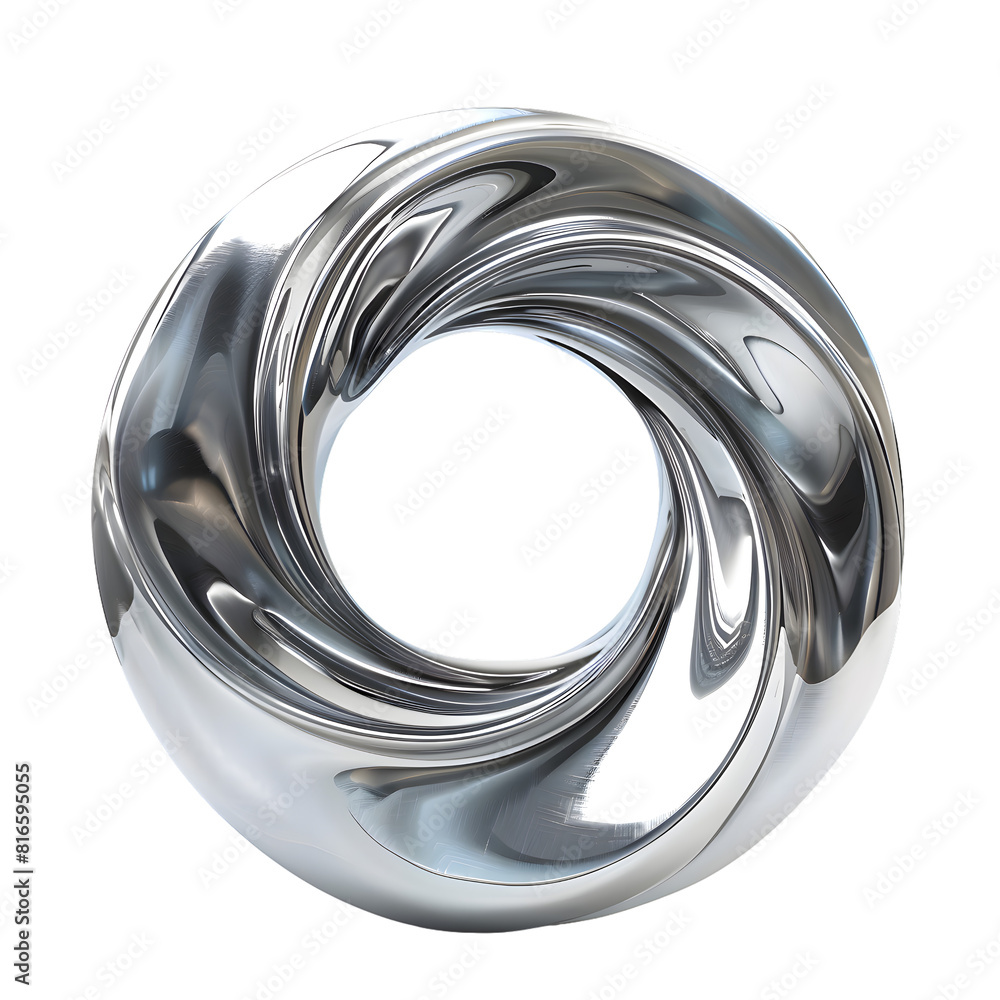 Titanium metal circle wave shape isolated on transparent background Titanium metal circle wave shape isolated on transparent background