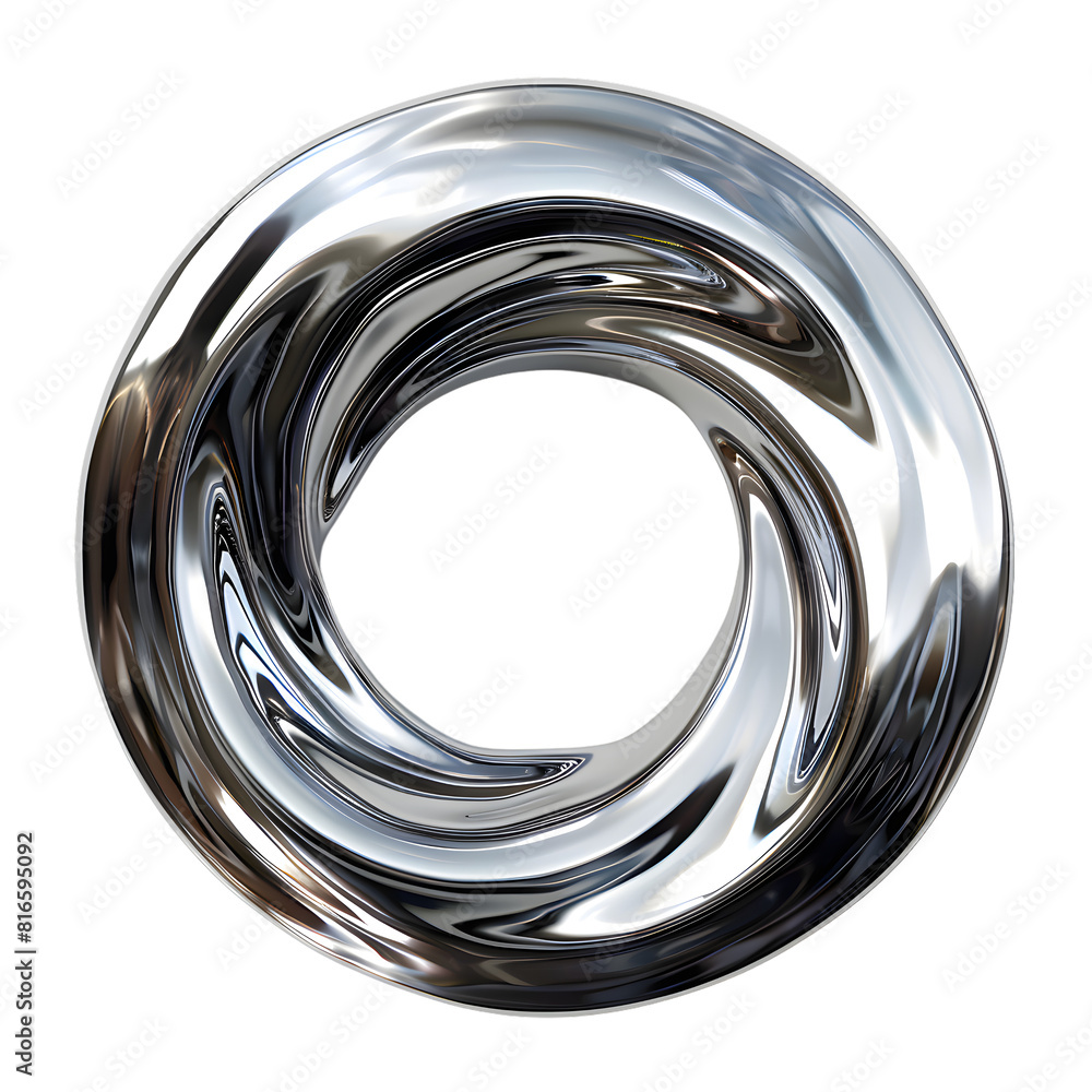 Titanium metal circle wave shape isolated on transparent background Titanium metal circle wave shape isolated on transparent background