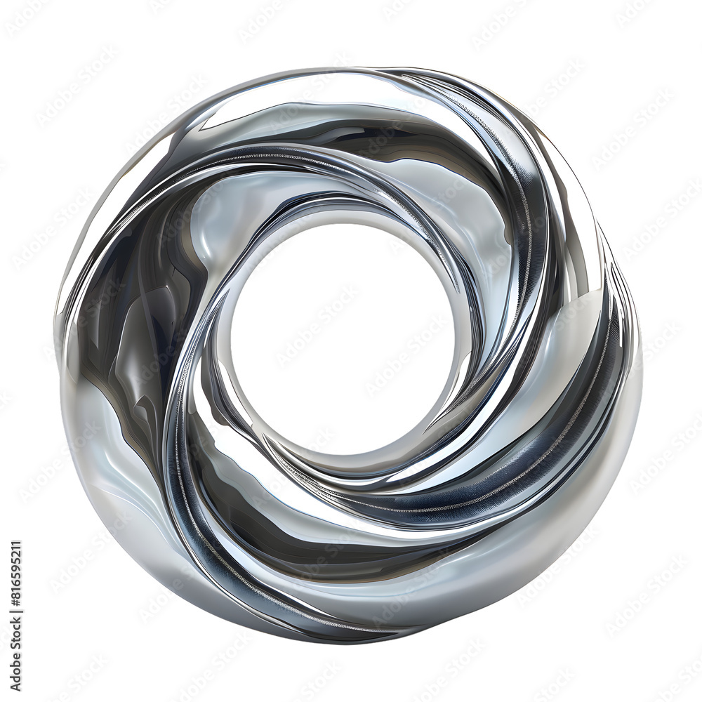 Titanium metal circle wave shape isolated on transparent background Titanium metal circle wave shape isolated on transparent background