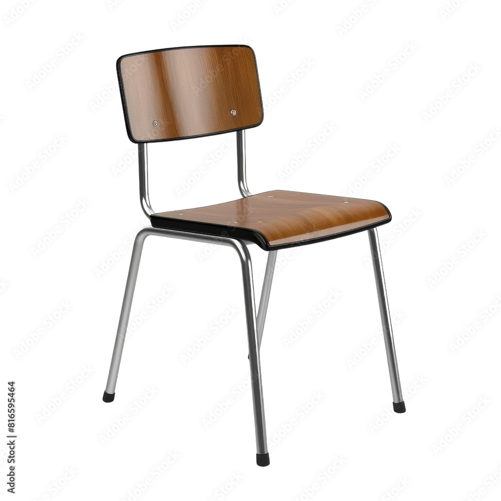 Classic Wooden Classroom Chair, Isolated without Background. Classic Wooden Classroom Chair, Isolated without Background.