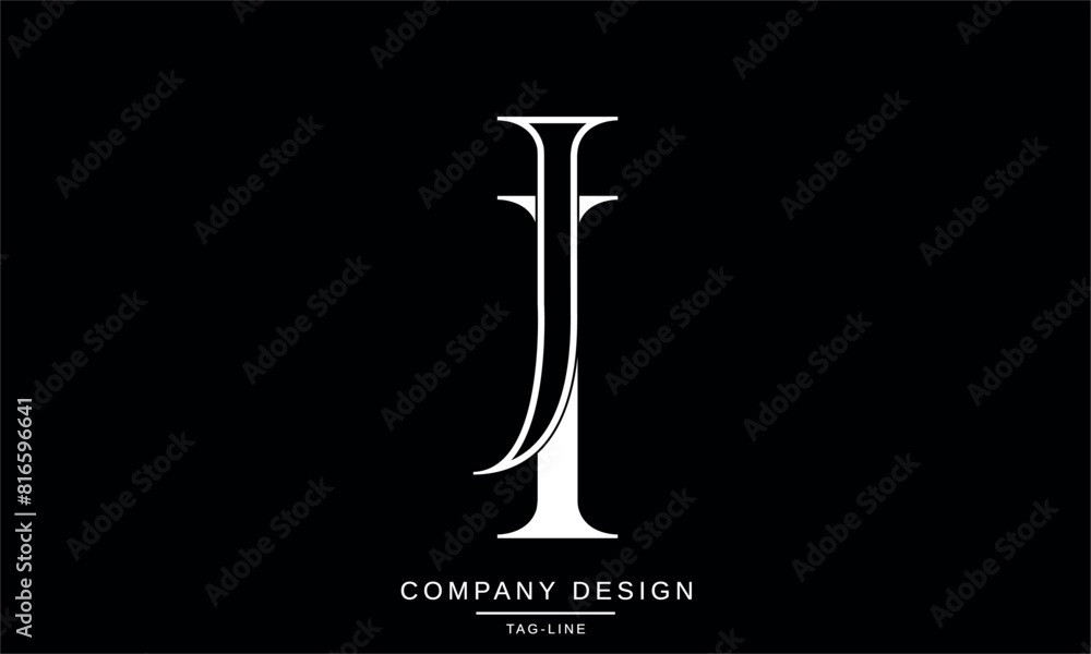 JI, IJ Abstract Letters Logo Monogram Design Font Icon Vector Initials JI, IJ Abstract Letters Logo Monogram Design Font Icon Vector Initials