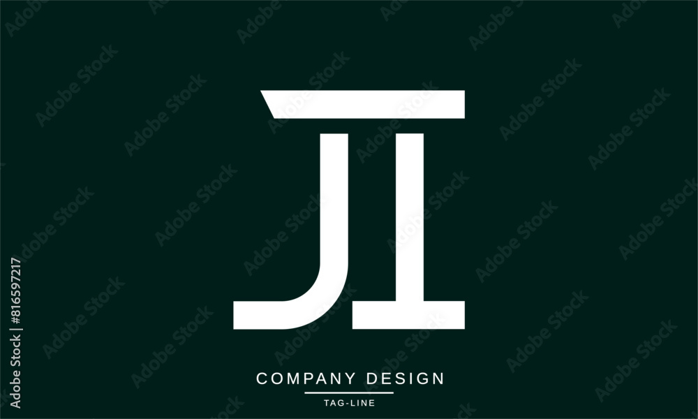 JI, IJ Abstract Letters Logo Monogram Design Font Icon Vector Initials JI, IJ Abstract Letters Logo Monogram Design Font Icon Vector Initials