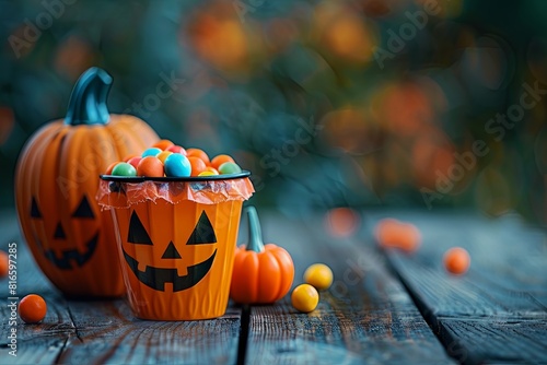 Halloween wallpaper with pumpkin 