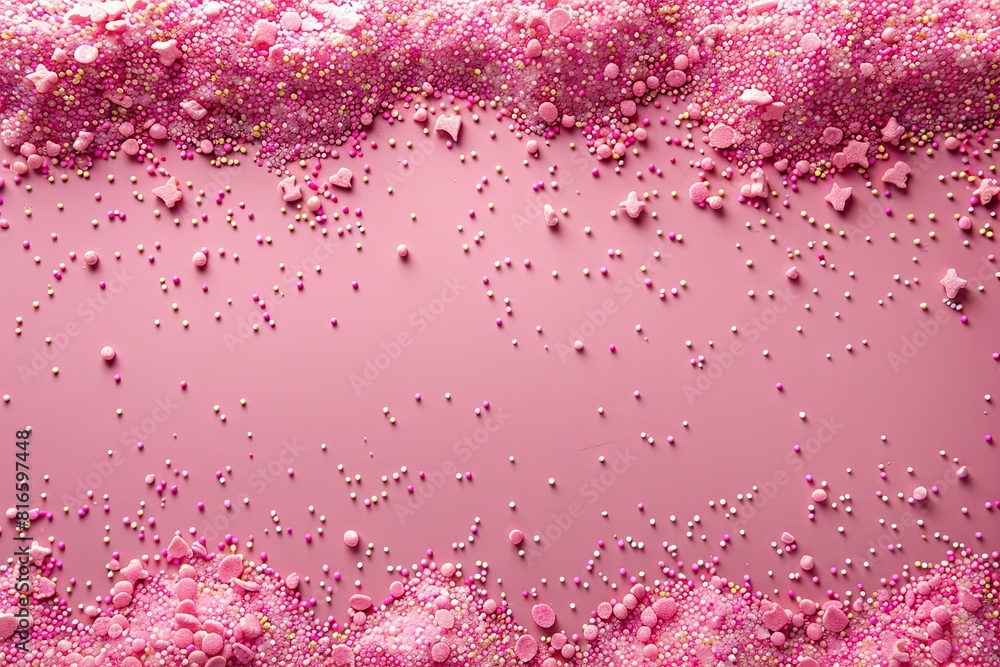 Pink background with candy bubbles